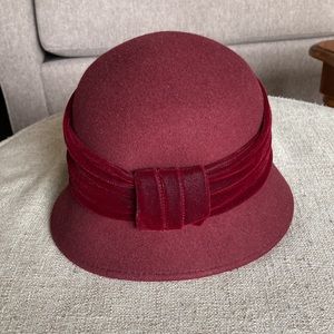 Mantles Burgundy Wool Cloche Hat